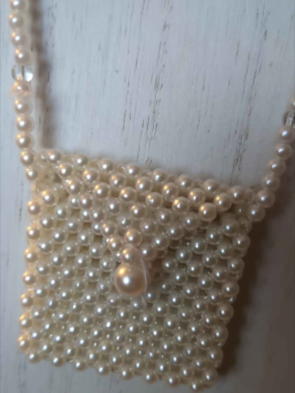 Pearl Beaded Mini Crossbody Necklace